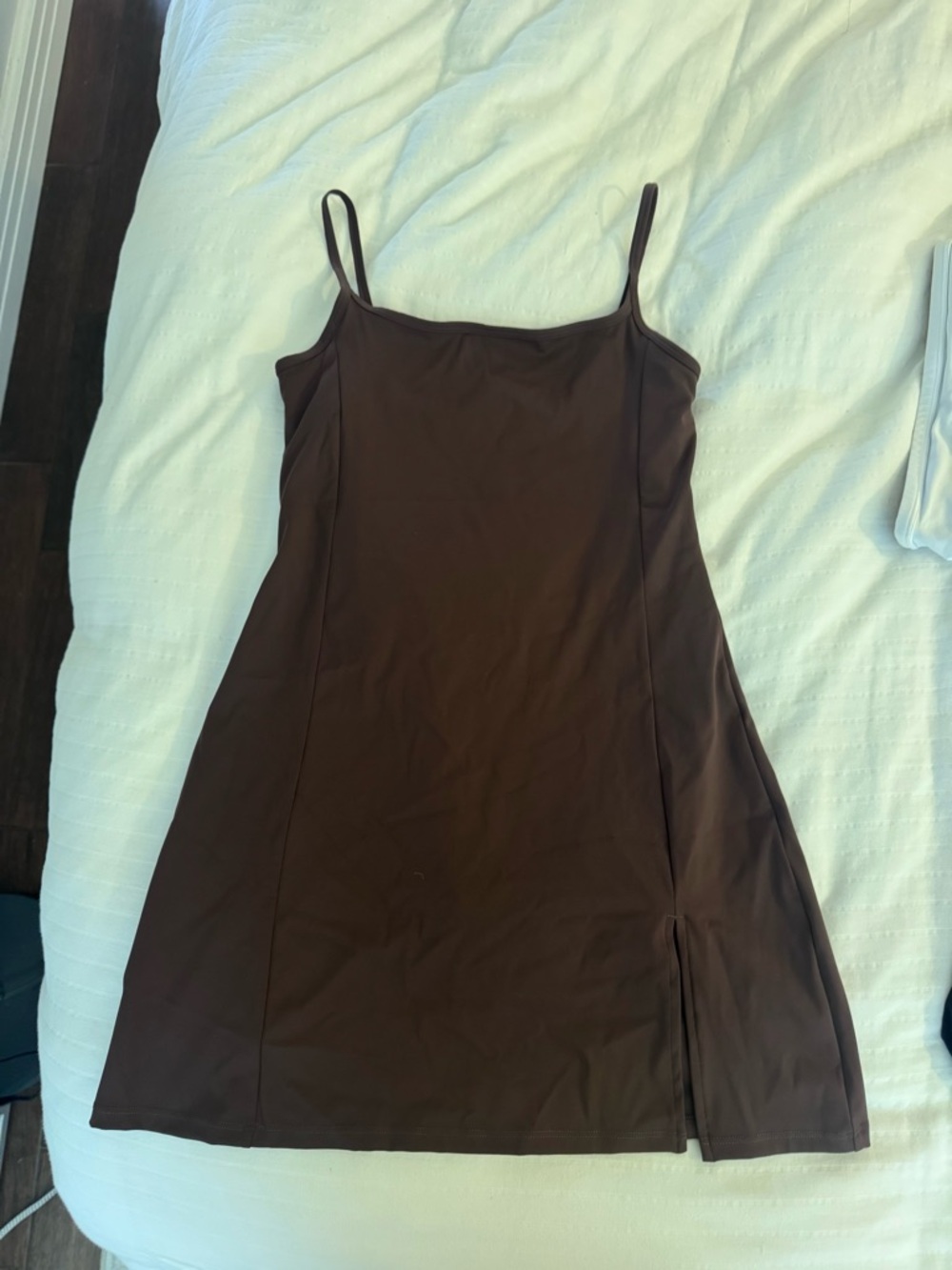 Brown Slip Dress with Side Slit - Womens